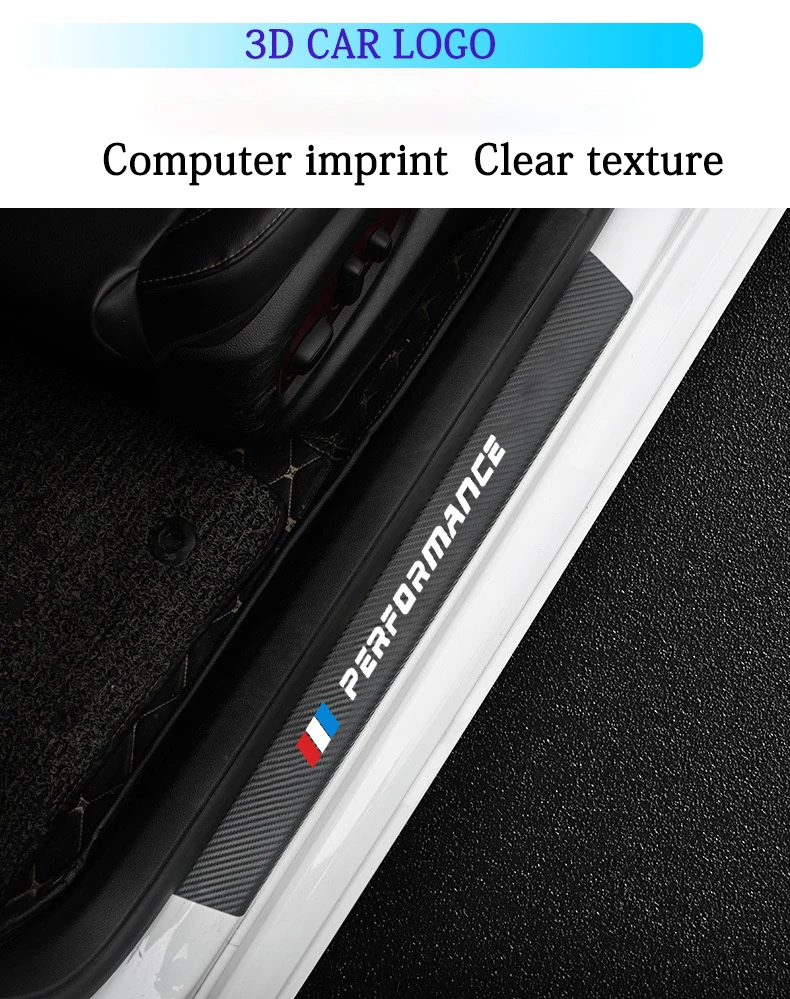 4 шт. защитные наклейки на пороги автомобиля BMW M E36 E34 F10 E90 F30 F20 X3 E53 E70 g30 E30