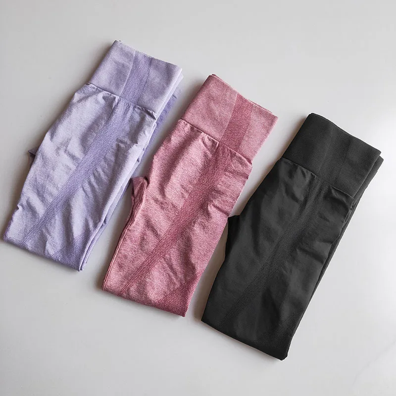 Бесшовные женские штаны для йоги фитнеса спортивная одежда с высокой талией