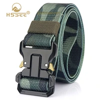 hssee new mens tactical belt hard zinc alloy quick unlock buckle 1200d tough real nylon military army belt tactical equipment