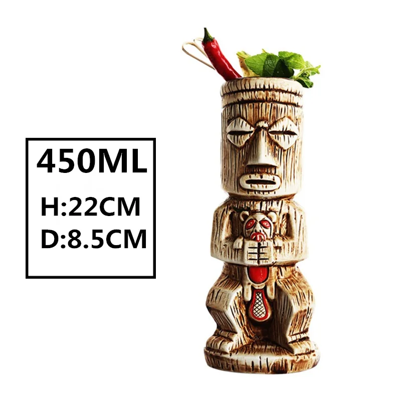 Новые Hawaii Tiki кружки, кружки для коктейлей, пивные кружки для напитков, кружка для вина, керамическая Пасхальная кружка Tiki, кружка 450 мл