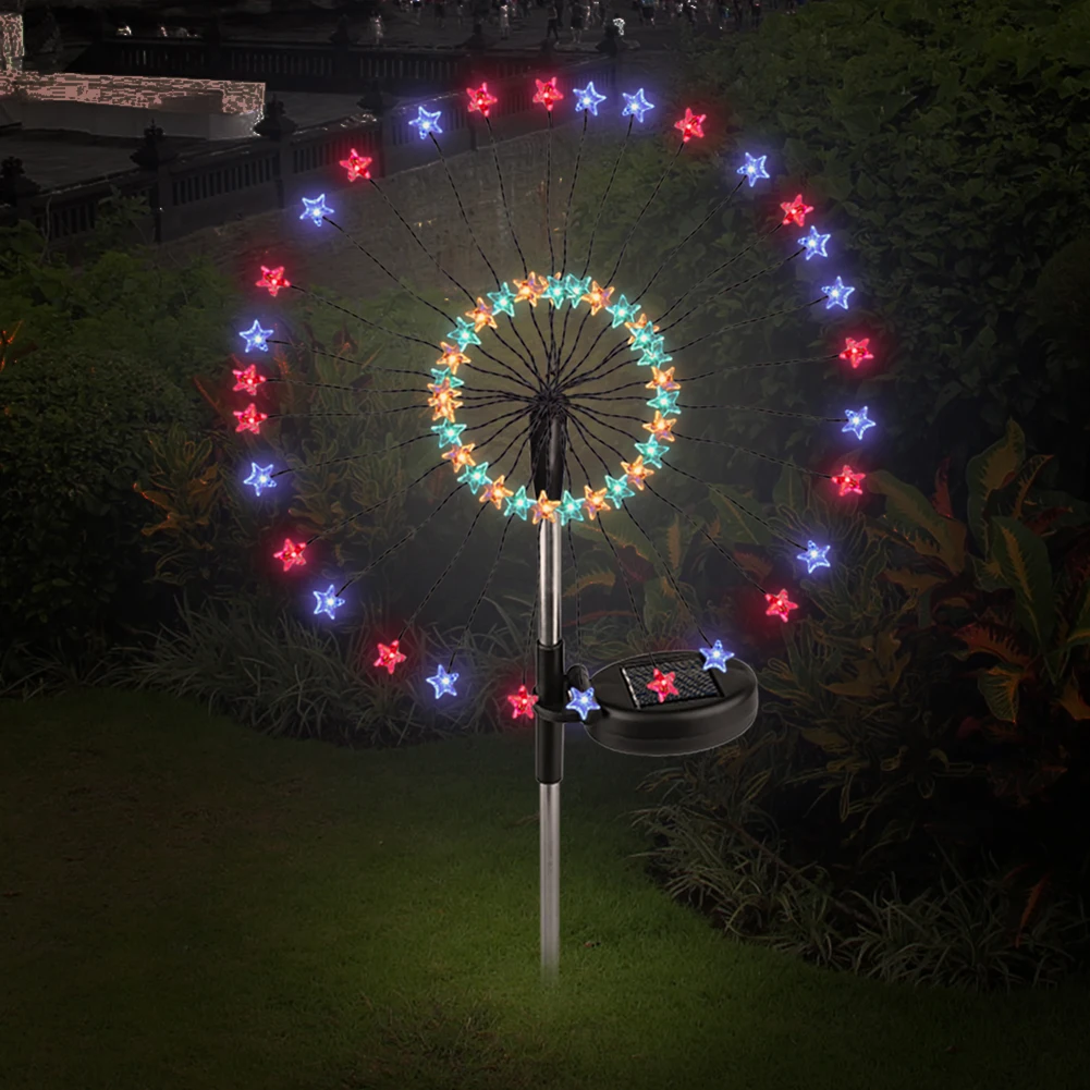 

2pcs 90LED Solar Powered Firework Light Waterproof Outdoor Lawn Garden Lamp