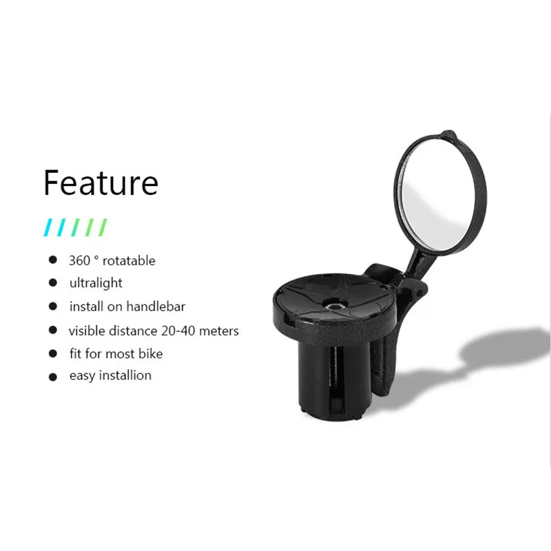 Bicycle Rearview Handlebar Mirror Cycling Rear View MTB Bike Silicone Handle Rearview Mirror for Road Bike Unbreakable Rotatable