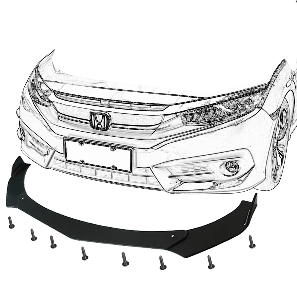 Универсальный передний бампер спойлер для губ ABS Sopiler 3 шт. Подходит Audi Ford BMW Honda