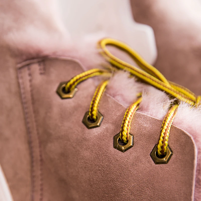 Зимние сапоги 2019 г. Новые теплые зимние средней длины на овечьем меху женские