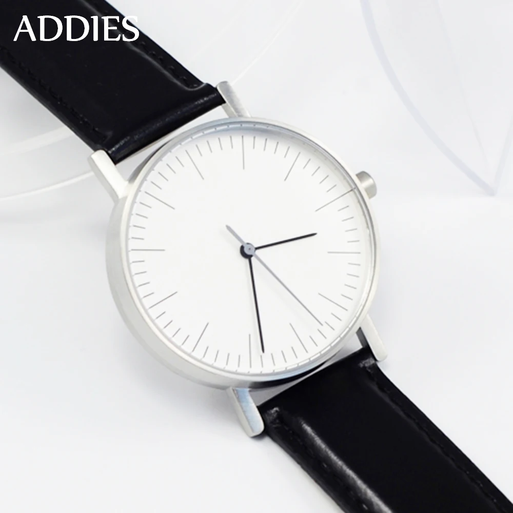 Addiesdive 50 м дайверские часы класса люкс кварцевые Бизнес 316L Сталь мужские с кожаным