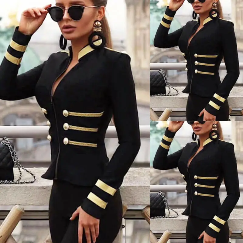 

2020 England Style Blazer Jacket Women Sexy V Neck Slim Short Biker Motorcycle Zipper Outwear Coat women jacket spring autmn