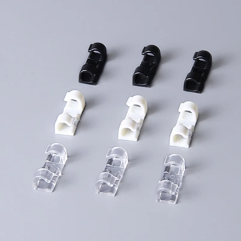 

3 Color Plastic Cable Clamp Cord Power Line Holder Wire Clips Fix Trim Wrap Finishing Organizer Ties Office Gadgets Creative
