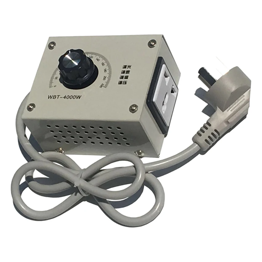 

Knob Motor Speed Controller 220V SCR Voltage Regulator 4KW Stepless Variable Speed Controller Switch Thermostat with Socket