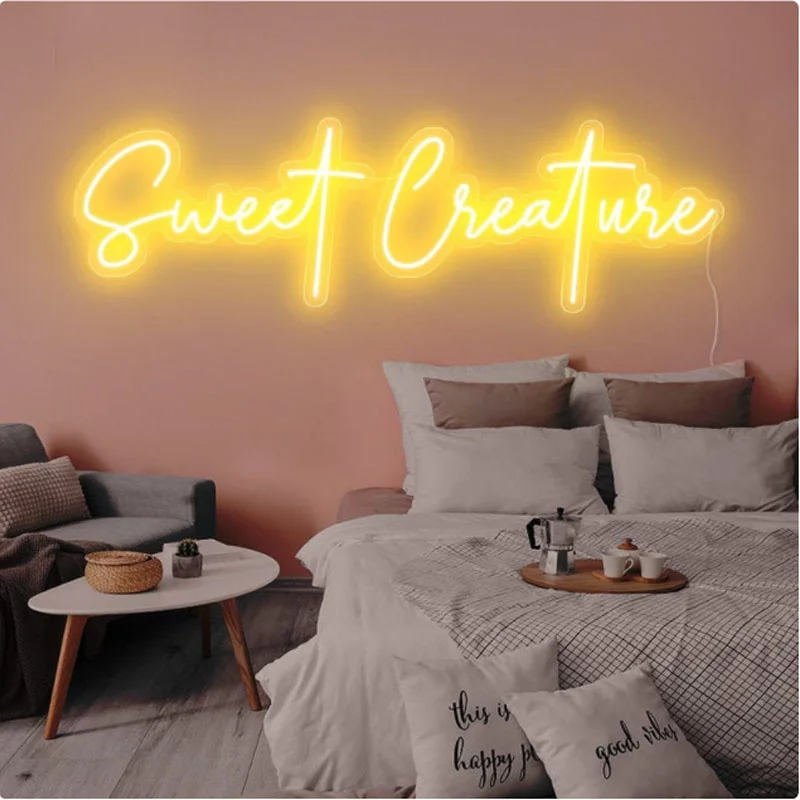 OHANEONK Custom Neon Sign of Sweet Creature Sign Lights for Bedoom Home Party Wedding Marriage Decor Gift