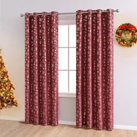 2pcs snowflake print christmas curtains red christmas curtain with bronzing snowflake modern minimalist curtains rideau rouge