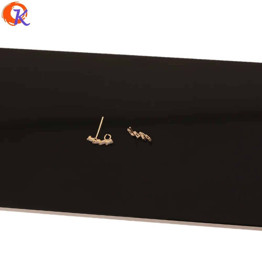 

Cordial Design 20Pcs 3*13MM CZ Earrings Stud/Hand Made/Jewelry Accessories/Genuine Gold Plating/DIY Making/Earring Findings