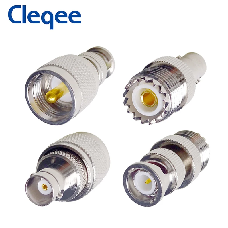 Cleqee 1pcs BNC Male Female to UHF PL259 Male Female SO239 RF Coaxial Adapter Copper Connector