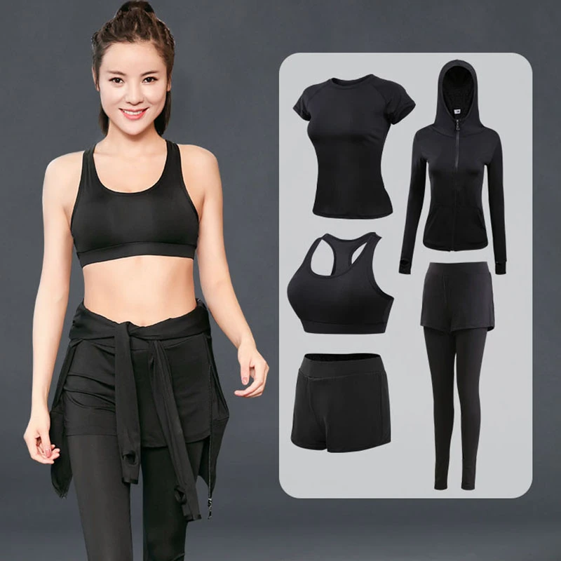 Женская спортивная одежда с капюшоном эластичный спортивный костюм женские