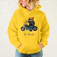 fashion retro locomotive teddy bear sweatshirt autumnwinter thickening plus size men and women hoodies lovers hoodie s 4xl