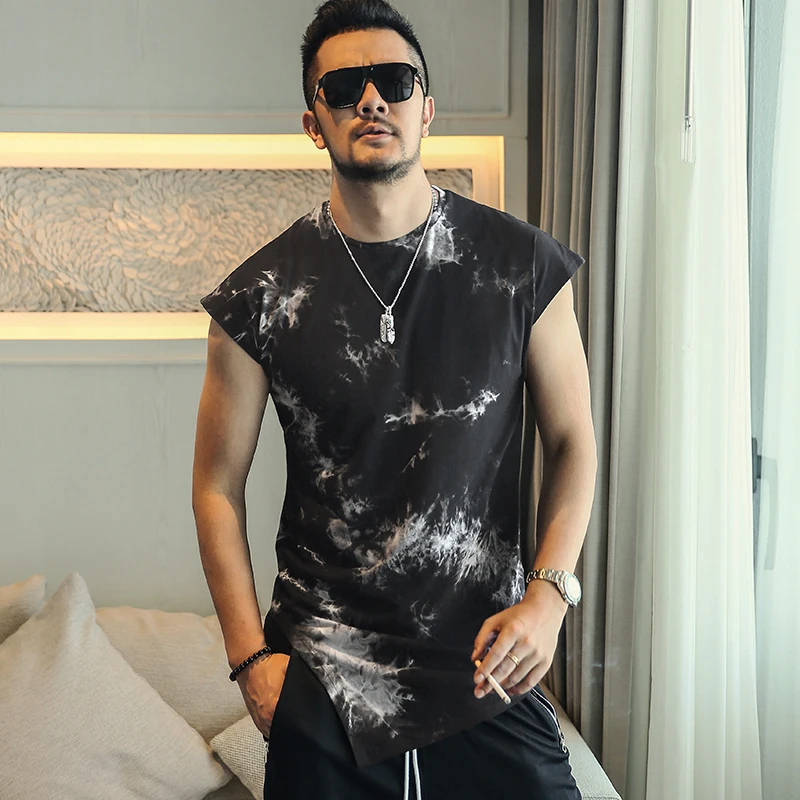 Осенняя Новинка винтажная Мужская футболка в стиле ретро длинная окрашенная на