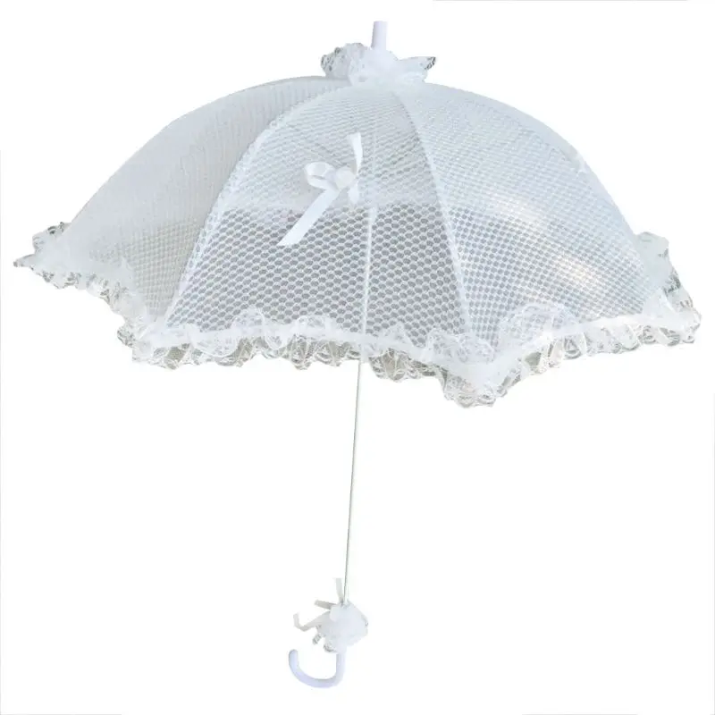 Свадебный свадебный зонтик с кружевом Белый Романтический фото реквизит