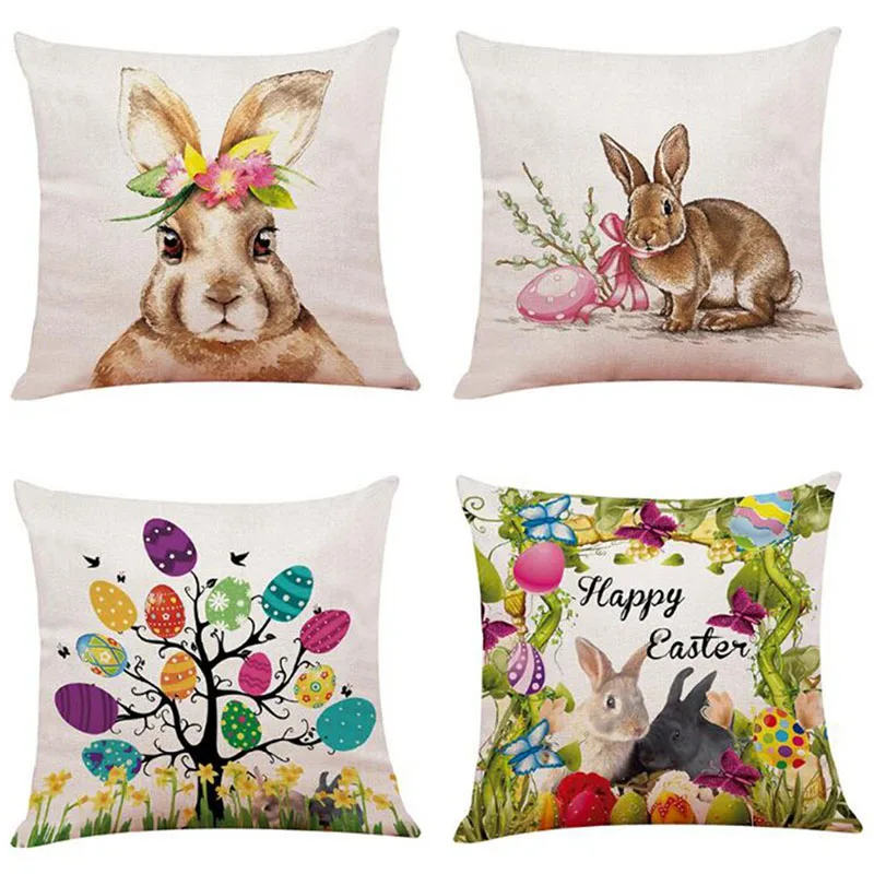 Liviorap счастливая Пасха украшения для дома Кролик пасхальные яйца наволочка из