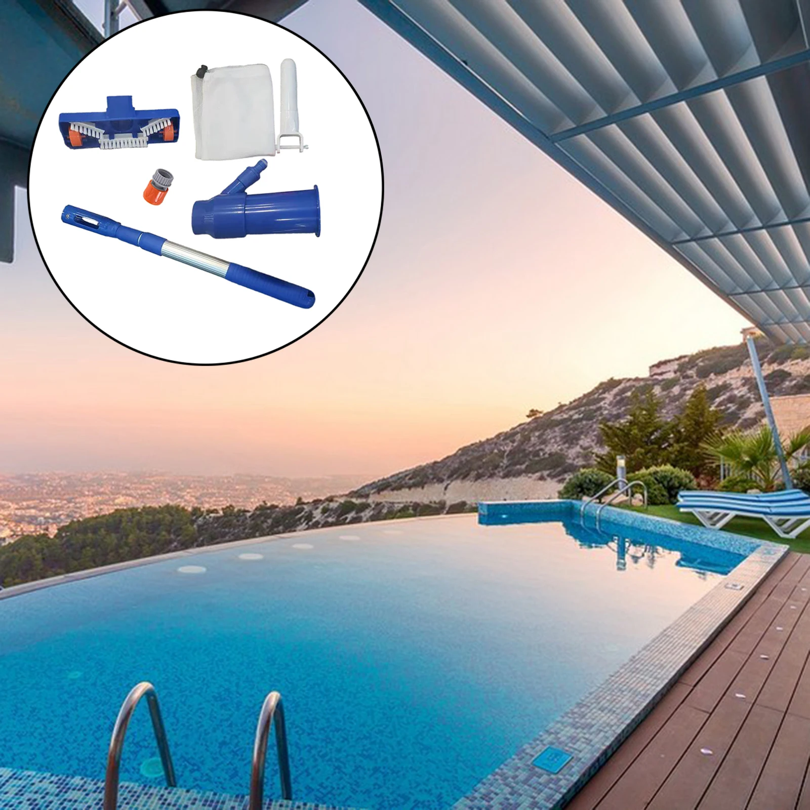 Набор для очистки бассейна пылесос с мелкой сеткой ручка-скиммер аксессуары