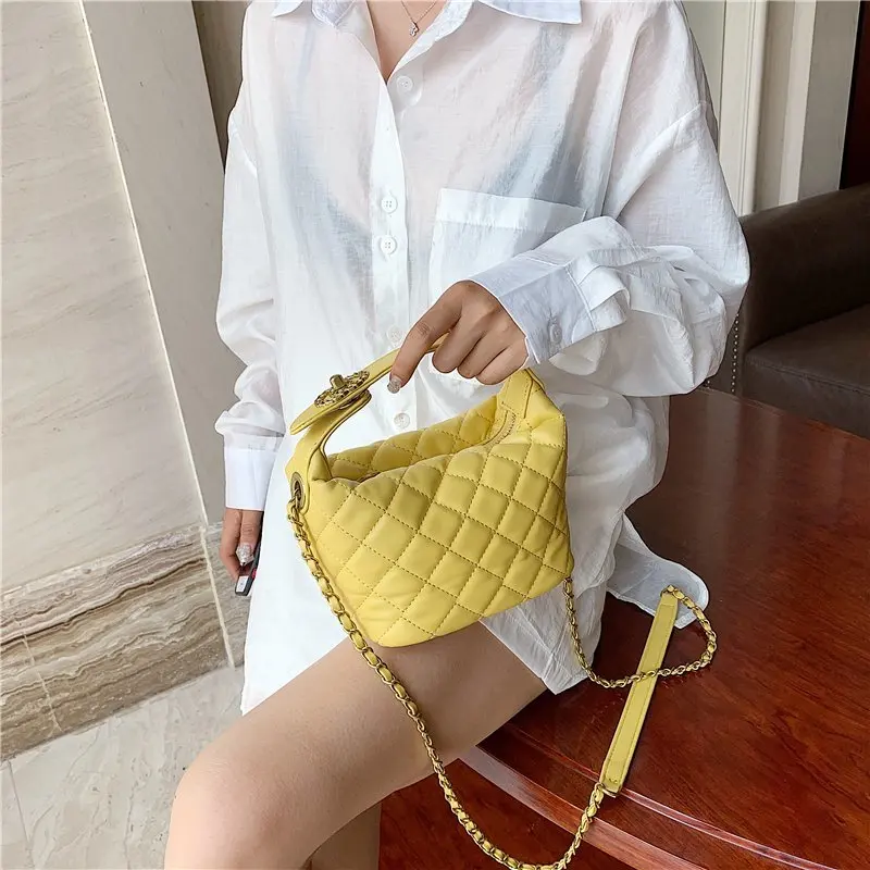 

Chain Crossbody Bags For Women Luxury Handbag Classic Bucket Bag Candy Color Soft Leather Clutch Purse For Women Shoulder Bag