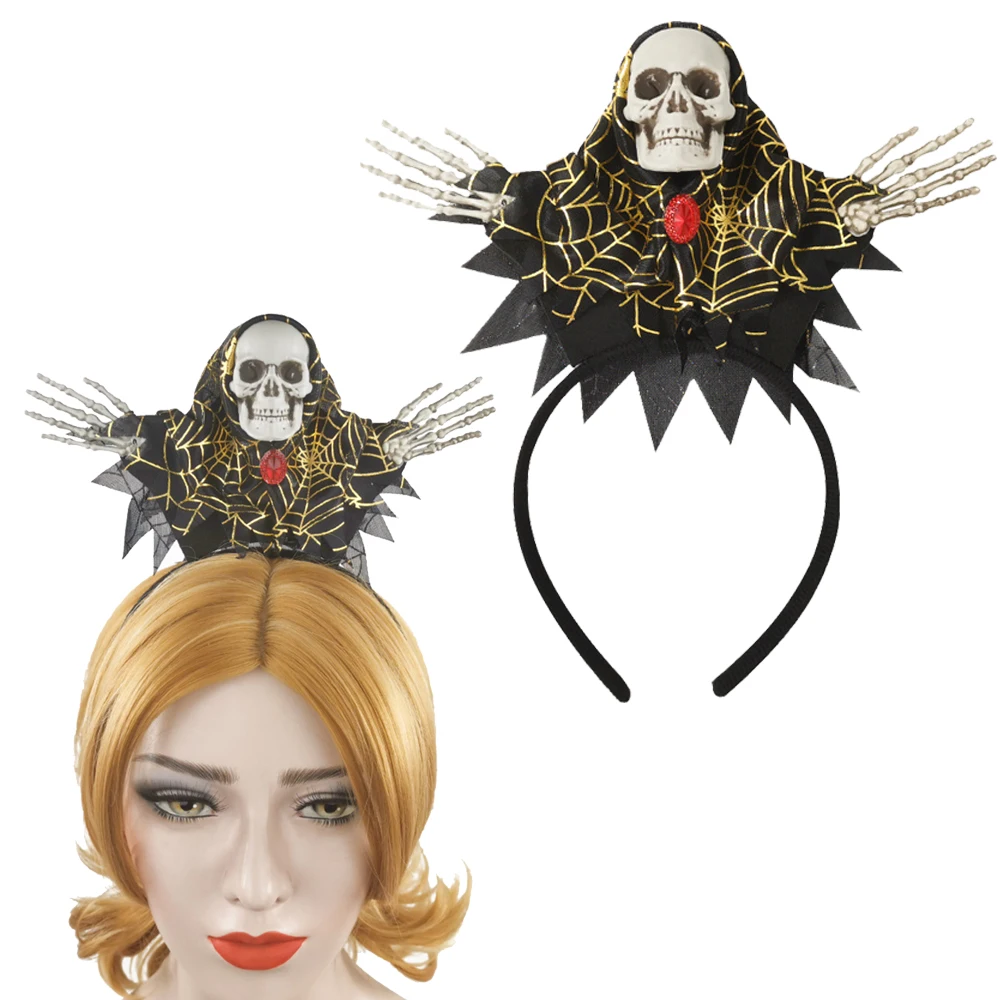 Декоративные повязки на голову с черепом и ужасом Хэллоуин аксессуары для волос