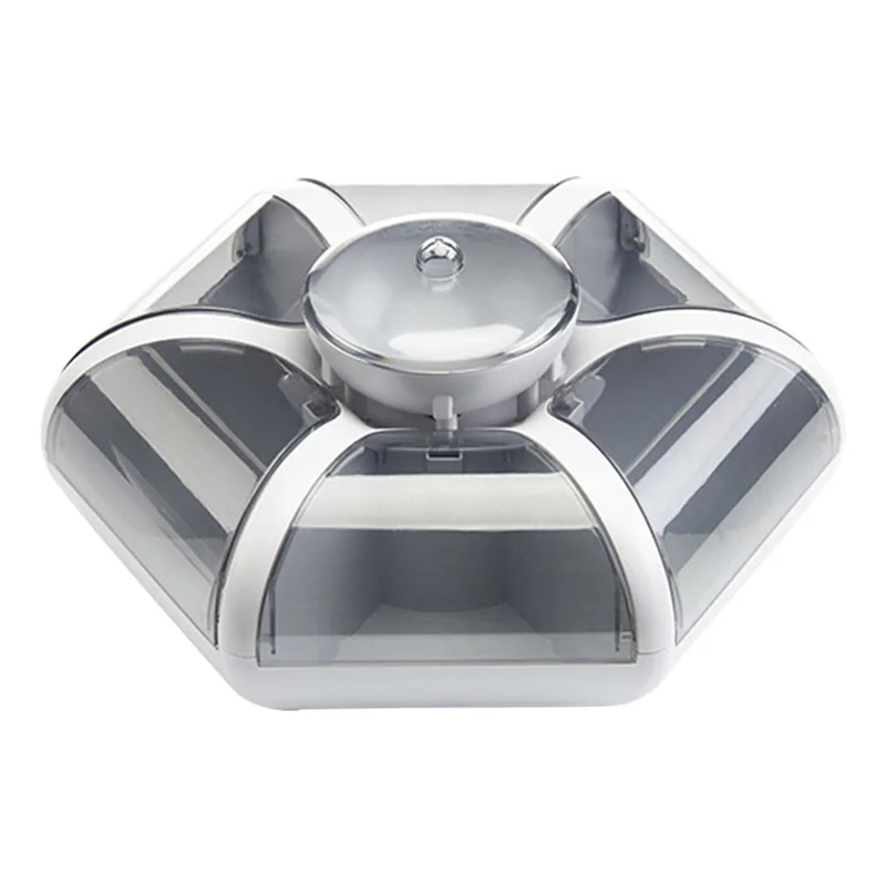 

Fashion Lotus Fruit Box Living Room Fruit Tray Transparent Press Type Snack Compartment Storage Box DRSA889