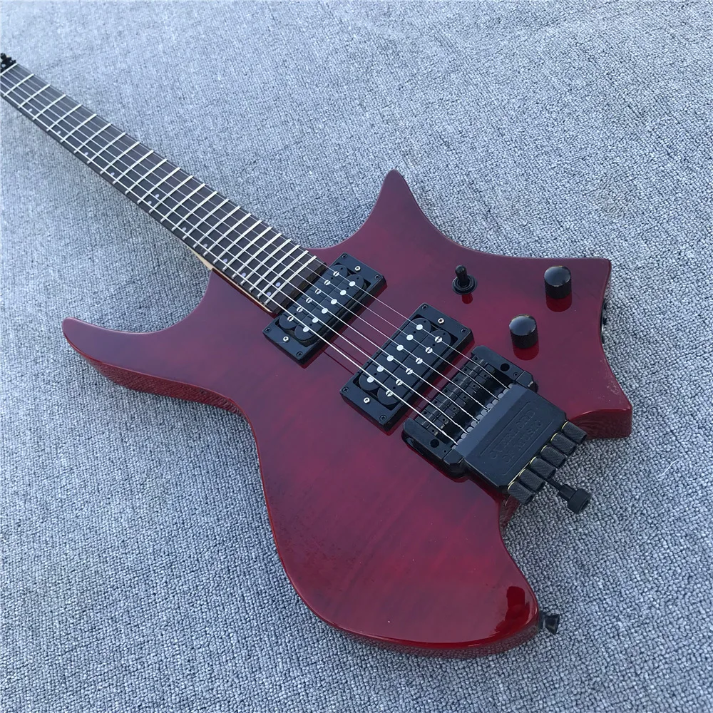 Бесплатная доставка электрическая гитара transblack body tiger maple face без головы Заводской