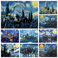 van gogh starry sky night landscape diamond painting cross stitch kits abstract oil painting mosaic 5d diy embroidery crafts