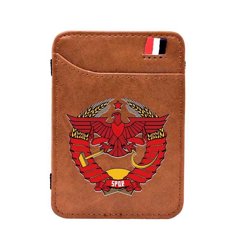 Коричневый Нархистский Советский дизайнерский кожаный волшебный бумажник с