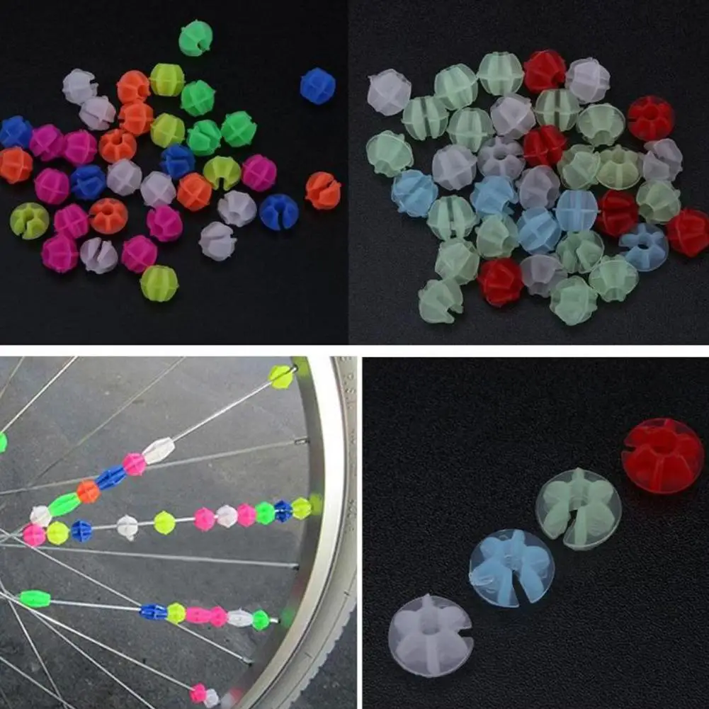 

Bicycle Color Beads 36 Pcs Mixed Color Luminous Color Beads Plastic Spokes Sports Decoration Accessories