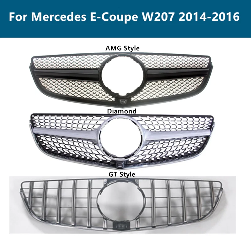 

Передняя решетка автомобиля из АБС-материала для Mercedes Benz E-Coupe W207 2014 2015 2016 колпак-решетка E300 E260 E200 AMG Diamond GT Style