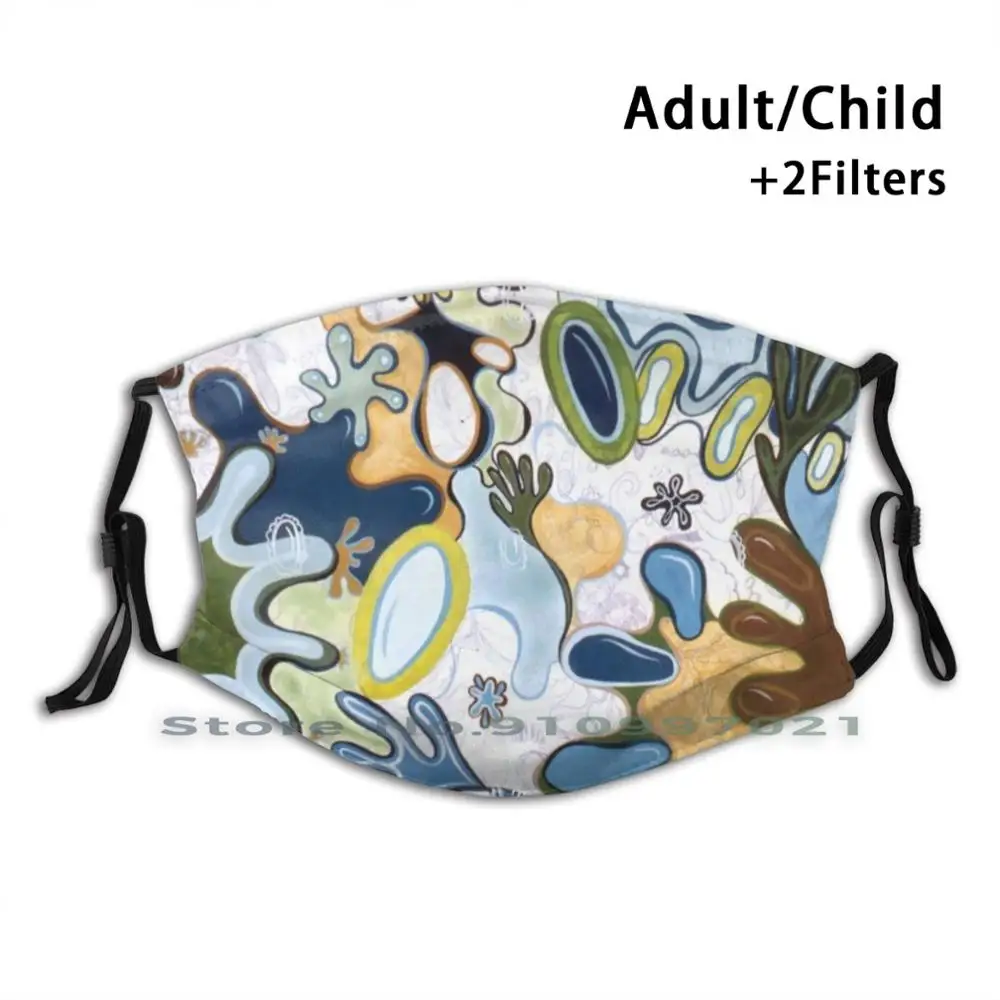 

Swim Puff ( Mojito ) Custom Design For Child Adult Mask Anti Dust Filter Print Washable Face Mask Facemask Face Covering