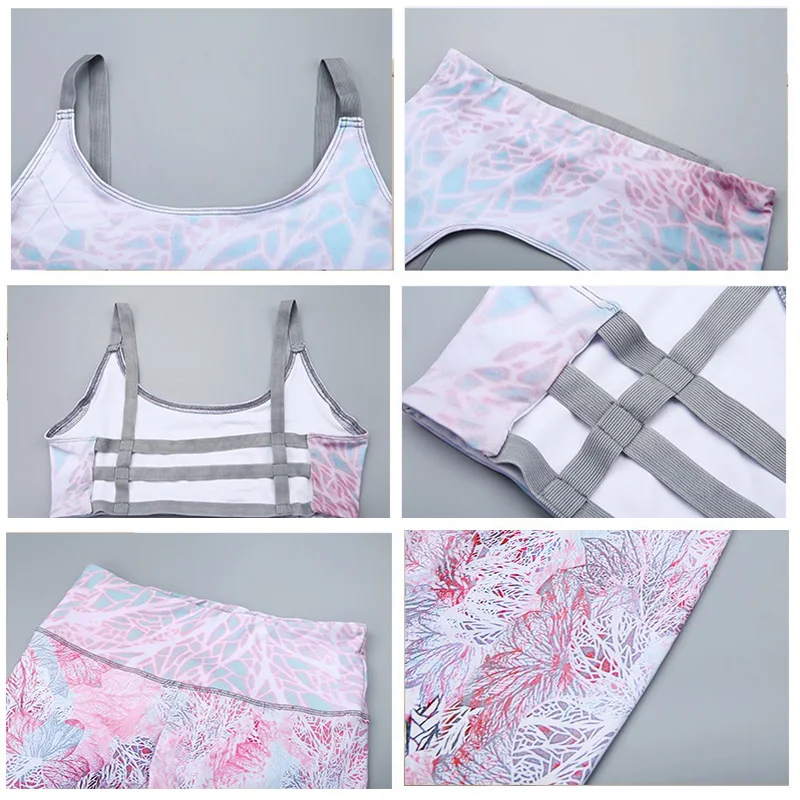 Спортивная одежда комплекты для йоги фитнеса с 3D принтом женщин спортивный