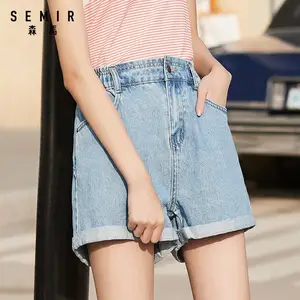 Шорты SEMIR женские джинсовые в стиле ретро, шикарные модные свободные короткие штаны из денима с широкими штанинами, в Корейском стиле, лето 2020