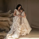 Шикарное фатиновое платье для матери и дочери, длинное платье, женское Тюлевое платье для фотосессии, Одежда для беременных на заказ