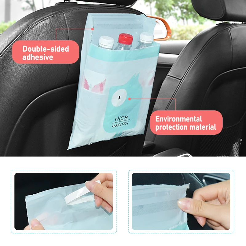 

20pcs Car Biodegradable Trash Holder Garbage Disposable Clean Bags Kitchen Car Trash Bags Vest SelfAdhesive Portable Accessories