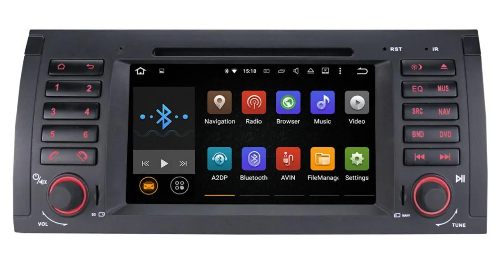 Автомагнитола с восьмиядерным процессором 1024*600 Android 8 1 DVD GPS навигацией для BMW 5
