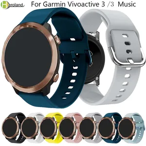 Ремешок для часов, 20 мм, для Garmin vivoactive 3, музыки, Vivoactive, HR, vivoactive 3, Forerunner 645, 245, 245 м, спортивный силиконовый смарт-браслет