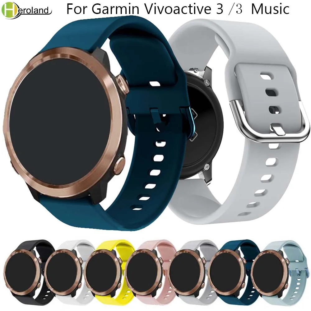 Ремешок 20 мм для Garmin vivoactive 3 music/Vivoactive HR/vivoactive 3/Forerunner 645 245 245M спортивный