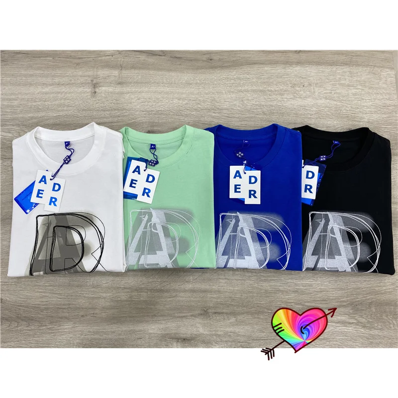 

Футболка 2021SS с надписью «ошибка» для мужчин и женщин, Высококачественная креативная двойная футболка с вышивкой и надписью «Adererror», топы с к...