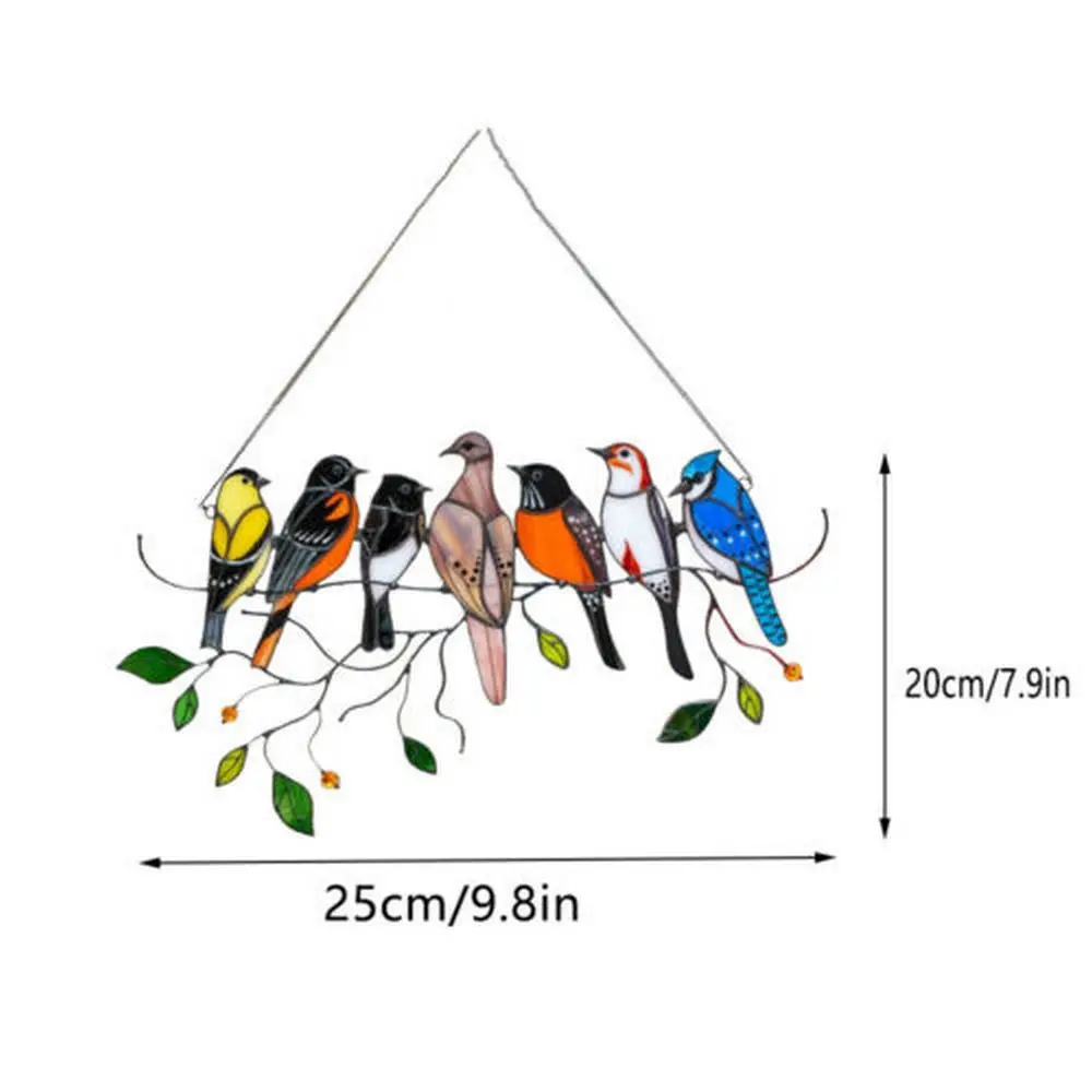 

New Colorful Spring Birds Acrylic Painted Window Decorations Handmade Window Stickers Living Room Bedroom Wall Window Decoration