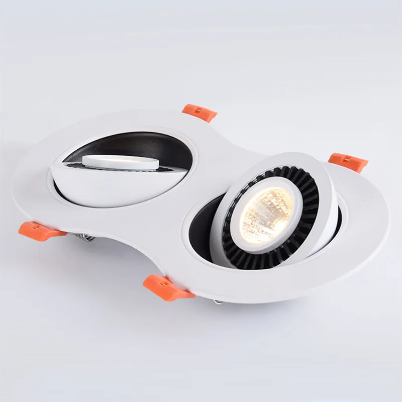 Встраиваемая потолочная лампа с двойной головкой и регулируемым углом 14 Вт 24