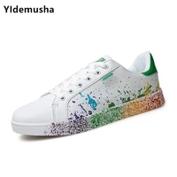 women sneakers pu leather shoes spring trend casual flats sneakers female new comfortable white lover rainbow vulcanized shoes