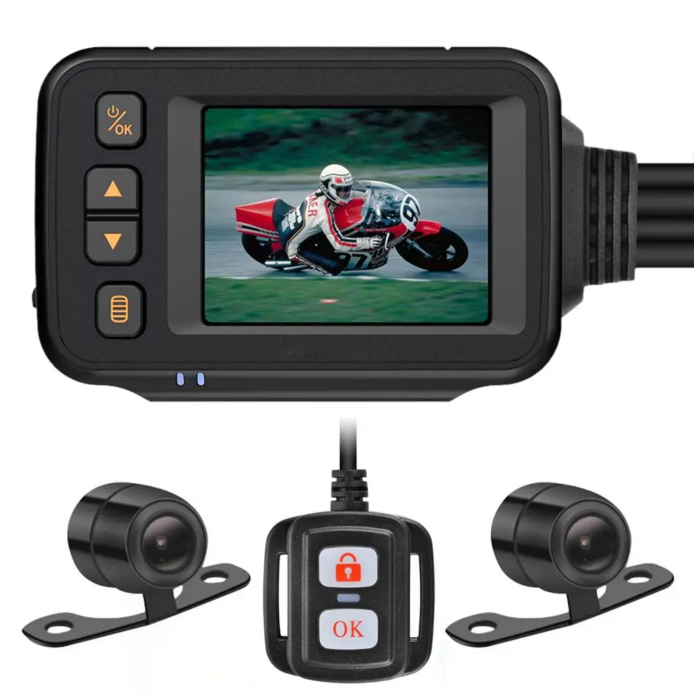 

2.0inch Motorcycle Dash Cam Camera 1080P Dual-Lens Driving Waterdicht Night Vision Rijden Recorder Motorfiets Accessorie 2021