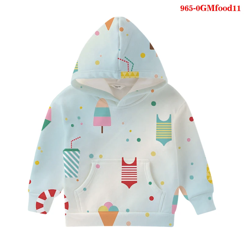 

food Hoodie Toddler Girls New Fashion Hoodies Children Sweatshirt Kids Pullover Clothes Baby Boys Candy ice cream Sweatshirts
