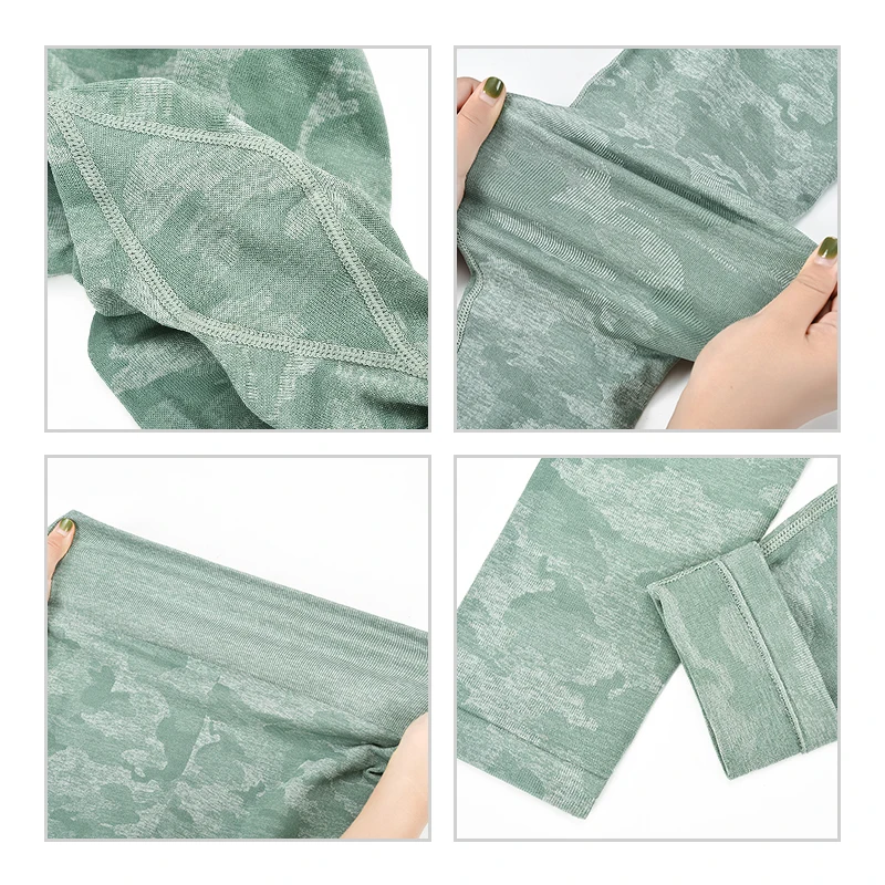 Женские камуфляжные бесшовные леггинсы с эффектом пуш ап и высокой талией штаны