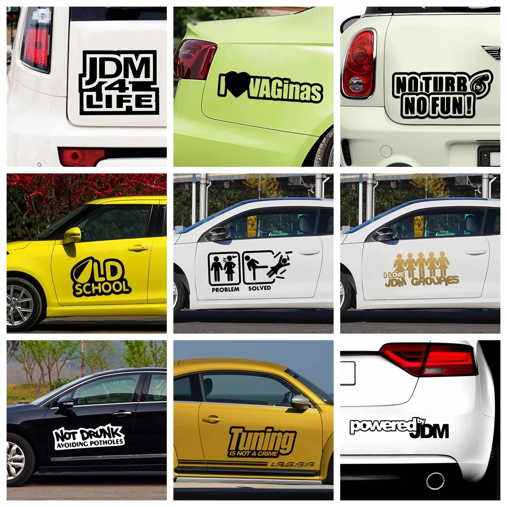 

Fashion JDM Racing Car Sticker Motorcycle Auto Vinyl Stickers For Car Rear Window Decoration Decals JDM Auto Body Decal Mural