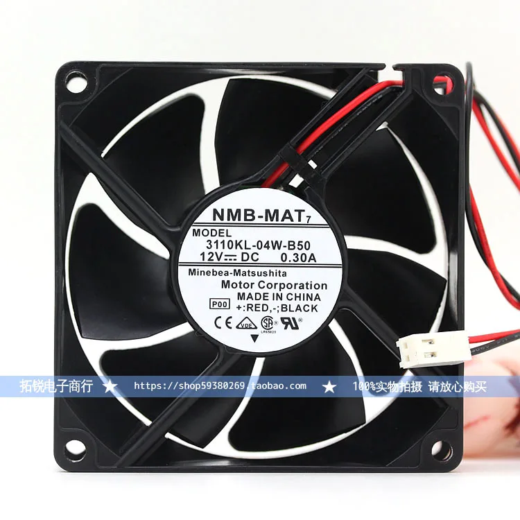 

Original Then 3110KL-04W-B50 8025 8CM 12V 0.30A Two-Wire Ball Cooling Fan