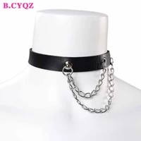 b cyqz harajuku choker handmade punk garter harness woman necklace sexy belt gothic accessories pu leather lingerie bondage