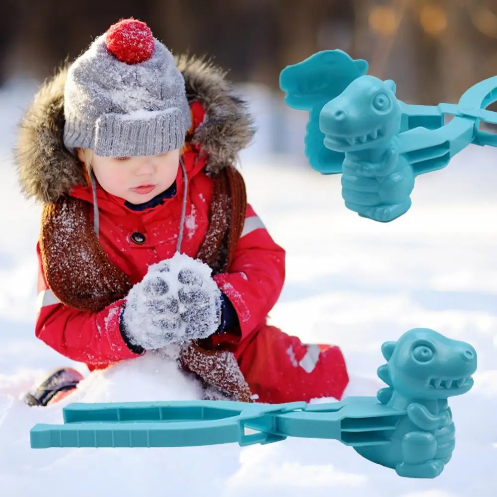 

Dinosaur Shape Snowball Maker Clip Good Flexibility Plastic Outdoor Play Winter Snowball Clamp Kids Toy