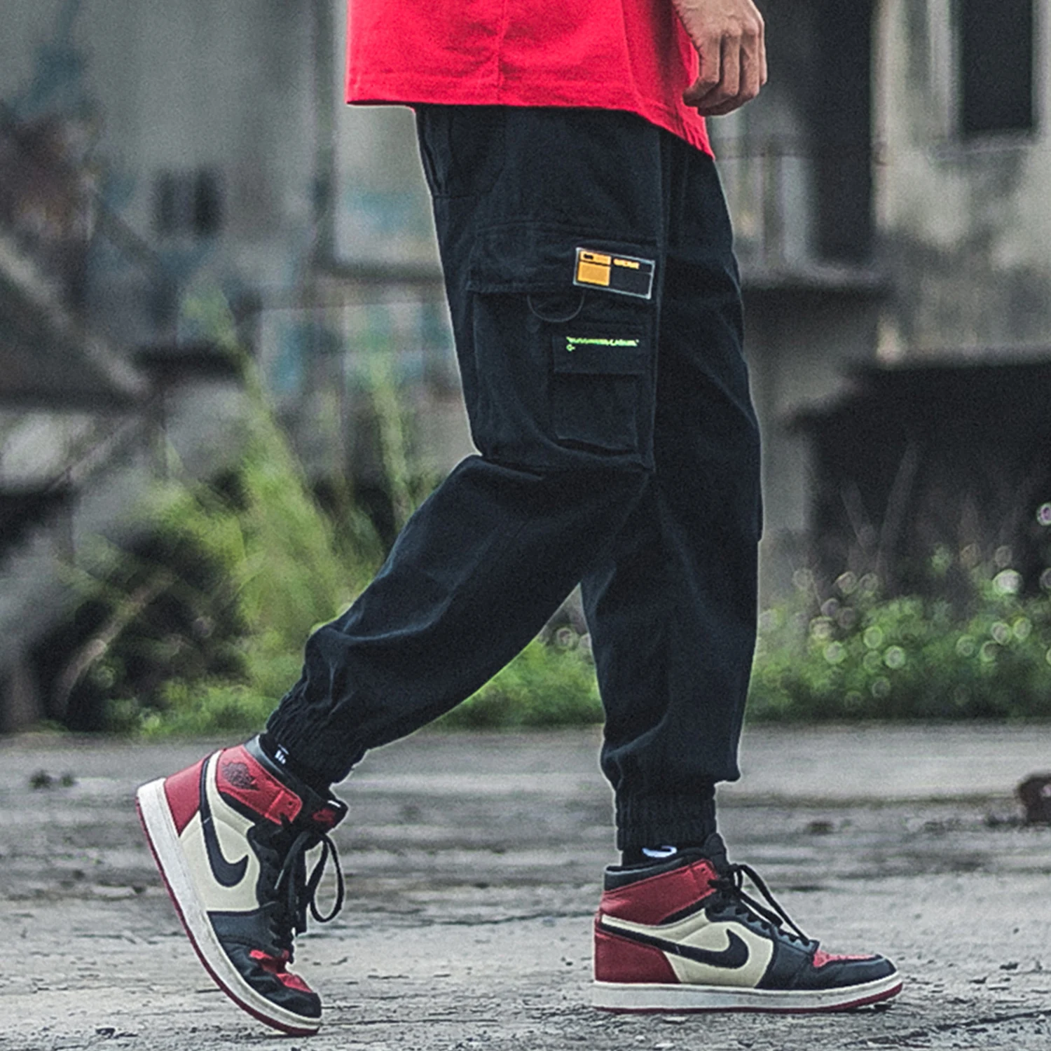 Брюки карго LACIBLE мужские на молнии повседневные штаны с принтом надписи уличная